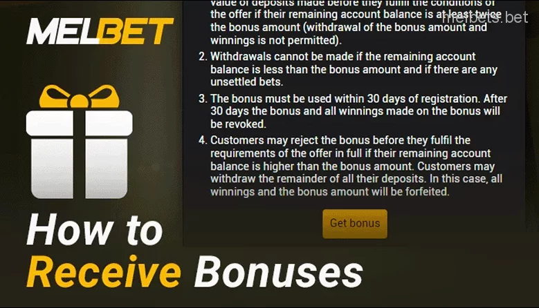 How to activate bonus in Melbet bookmaker